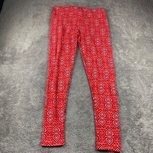 LuLaRoe Leggings Heart Print Pattern All Over Red Sweethearts‎ Love One Size